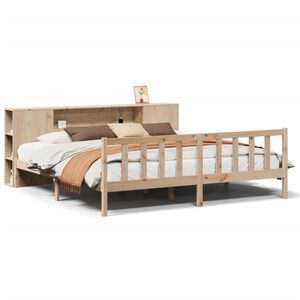 vidaXL Bed met boekenkast zonder matras massief grenenhout 180x200 cm