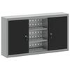 vidaXL Gereedschapskast met plank Zwart en Grijs 100 x 20 x 55 cm