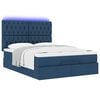 vidaXL Ottoman bed met matras en LED's 140x200cm stof blauw