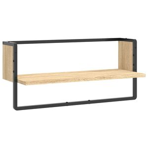 vidaXL Wandschap met stang 65x25x30 cm sonoma eikenkleurig