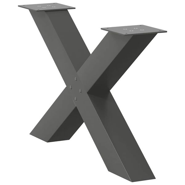 vidaXL Salontafelpoten 2 st X-vormig 70x(42-43) cm staal antraciet