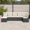 vidaXL Tuin Sofa Set met kussen met opslag 7 pcs Zwart Poly riet