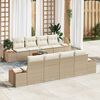 vidaXL Tuin Sofa Set met kussen met opslag 9 pcs Beige Poly riet