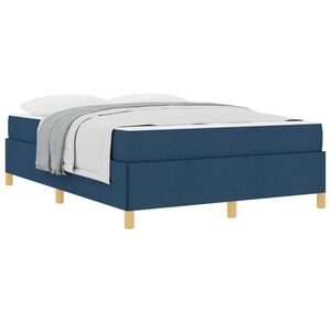 vidaXL Bedframe met matras Blauw 160 x 200 cm Stof