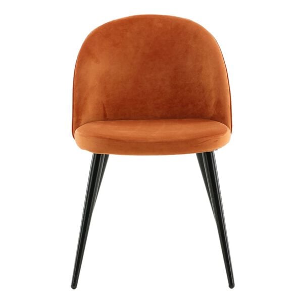Venture Home Eetkamerstoelen 2 st Velvet fluweel zwart en roestoranje