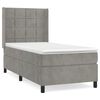 vidaXL Boxspring met matras fluweel lichtgrijs 100x200 cm