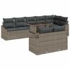 vidaXL Tuin Sofa Set 9 st Grijs poly rattan, Gepoedercoat staal