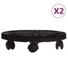 vidaXL Plantentrolleys met wielen 2 st 170 kg diameter 30 cm zwart