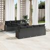 vidaXL Tuin Sofa Set met kussen 7 pcs Zwart Poly riet
