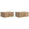 vidaXL Wandbeugel Bedkast 2 st Artisanaal eiken 49 x 34,5 x 20 cm