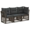 vidaXL Tuinbankenset 3 st Grijs poly rattan