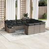vidaXL 11-delige Loungeset met kussens poly rattan grijs