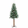 vidaXL Slanke Kerstboom Groen 210 cm PVC en massief dennenhout