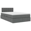 vidaXL Opbergbed met LED met matras Donkergrijs 120 x 190 cm Stof