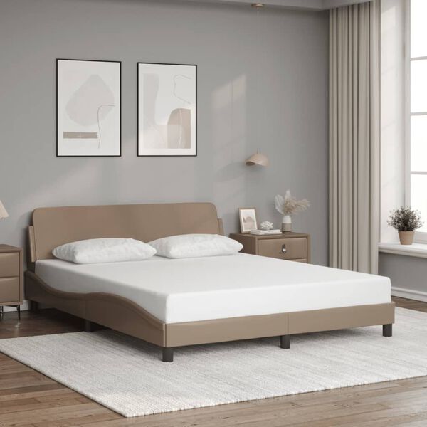 vidaXL Bedframe "Dover" kunstleer cappuccinokleurig 160x200 cm