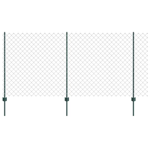 vidaXL Hek met Paal Groen 1,2 x 25 m Staal en PVC