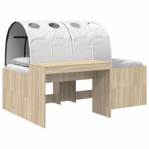 vidaXL Bedframe met Tunnel 3 st Sonoma eiken en wit Bewerkt hout