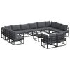 vidaXL Tuinbankenset 13 st Zwart Aluminium
