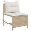 vidaXL Tuinbankenset met kussen 6 pcs Beige en Cr&egrave;me poly rattan