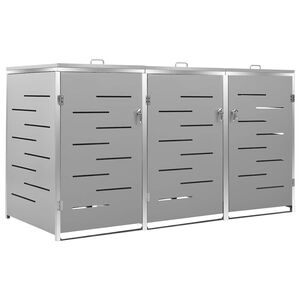 vidaXL Containerberging driedubbel 207x77,5x115 cm roestvrij staal