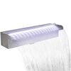 vidaXL Zwembadwaterval met LED's rechthoekig 45 cm roestvrij staal