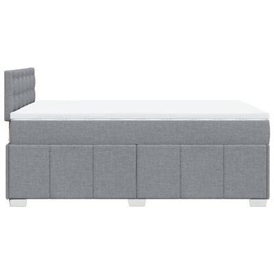 vidaXL Boxspring met matras stof lichtgrijs 120x200 cm