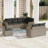 vidaXL 8-delige Loungeset met kussens poly rattan grijs