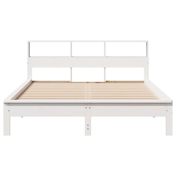 vidaXL Bedframe zonder matras massief grenenhout wit 140x200 cm