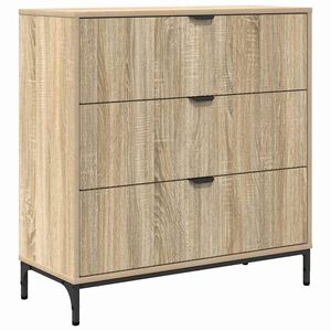 vidaXL Dressoir met lade Sonoma Eiken 79,5 x 33 x 82 cm Bewerkt hout