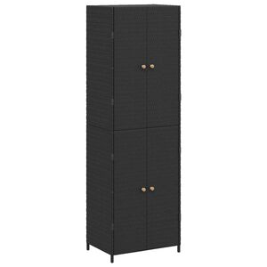 vidaXL Tuinkast 59x40x180 cm poly rattan zwart