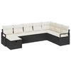 vidaXL Bankstel met kussen 5 pcs poly rattan