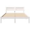 vidaXL Bedframe met hoofdeinde Wit 135 x 190 cm Massief grenenhout