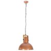 vidaXL Hanglamp industrieel rond 25 W E27 52 cm mangohout koperkleurig