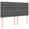 vidaXL Boxspring met matras stof donkergrijs 180x200 cm