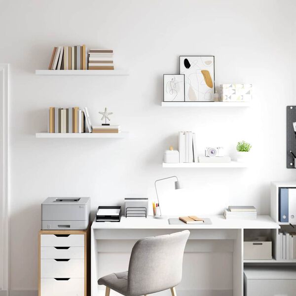 vidaXL Wandschappen zwevend 4 st 80x23,5x3,8 cm MDF wit