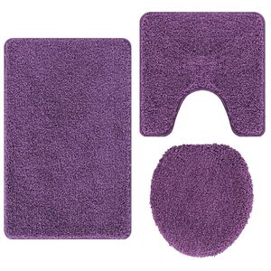 vidaXL Antislip Badmat Set 3 pcs Paars PP