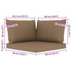 vidaXL 5-delige Loungeset met taupe kussens