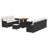 vidaXL Tuinbankenset 10 st Zwart poly rattan