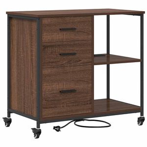 vidaXL Kast met Oplaadstation Bruin Eiken 76 x 41 x 72 cm Bewerkt hout