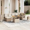 vidaXL 8-delige Loungeset met kussens poly rattan beige