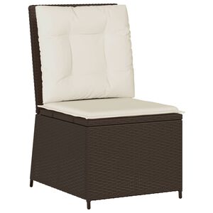 vidaXL Tuinbank verstelbaar met kussens poly rattan bruin