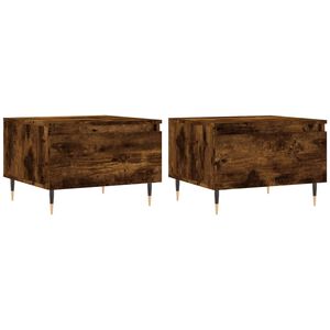 vidaXL Salontafels 2 st 50x46x35 cm bewerkt hout gerookt eikenkleurig
