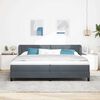 vidaXL Boxspringbed met matras Donkergrijs 200 x 200 cm Fluweel