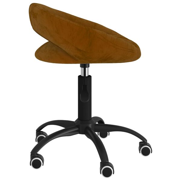 vidaXL Kantoorstoel draaibaar fluweel bruin