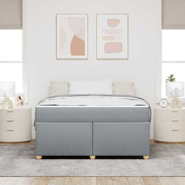 vidaXL Bedframe met matras Lichtgrijs 140 x 200 cm Stof