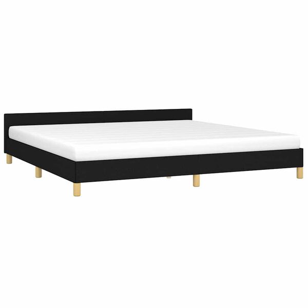 vidaXL Bedframe zonder matras stof zwart 200x200 cm
