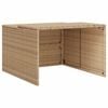 vidaXL Garage voor robotmaaier 86x90x52/57 cm poly rattan beige