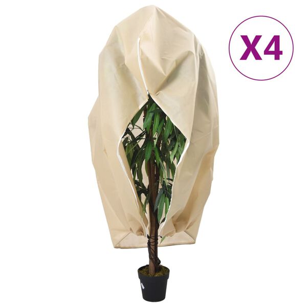 vidaXL Plantenhoezen met ritssluiting 4 st 70 g/m&sup2; 2,36x2 m
