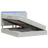 vidaXL LED Opslagbed met Matras Lichtgrijs 140 x 190 cm Fluweel
