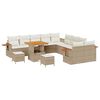 vidaXL Tuinbankenset met kussen 17 pcs Beige en Crème poly rattan